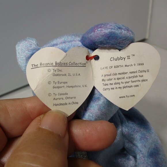 Ty Beanie Baby Babies Clubby II Bear Rare Retired Single layer Tush Tag 1999 - Picture 4 of 9